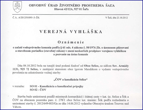 Verejná vyhláška